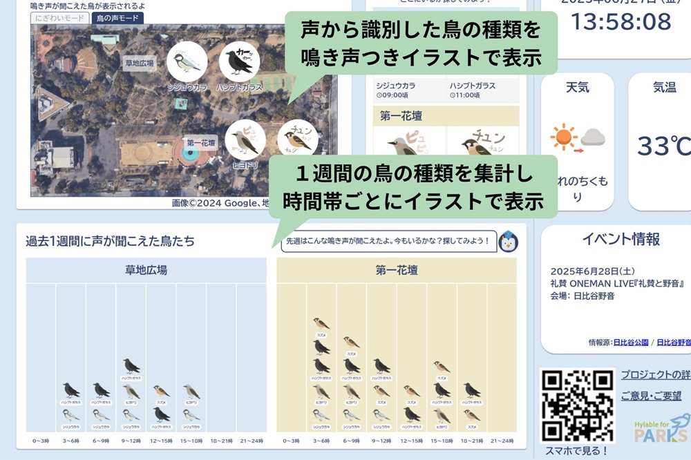 鳥の声モードの実画面